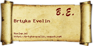 Brtyka Evelin névjegykártya